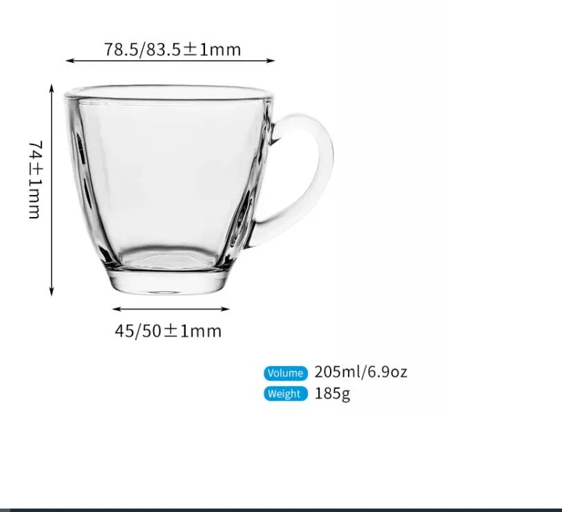 Transparent Heat Resistant Water Cup Mug Glass for Household Drinks