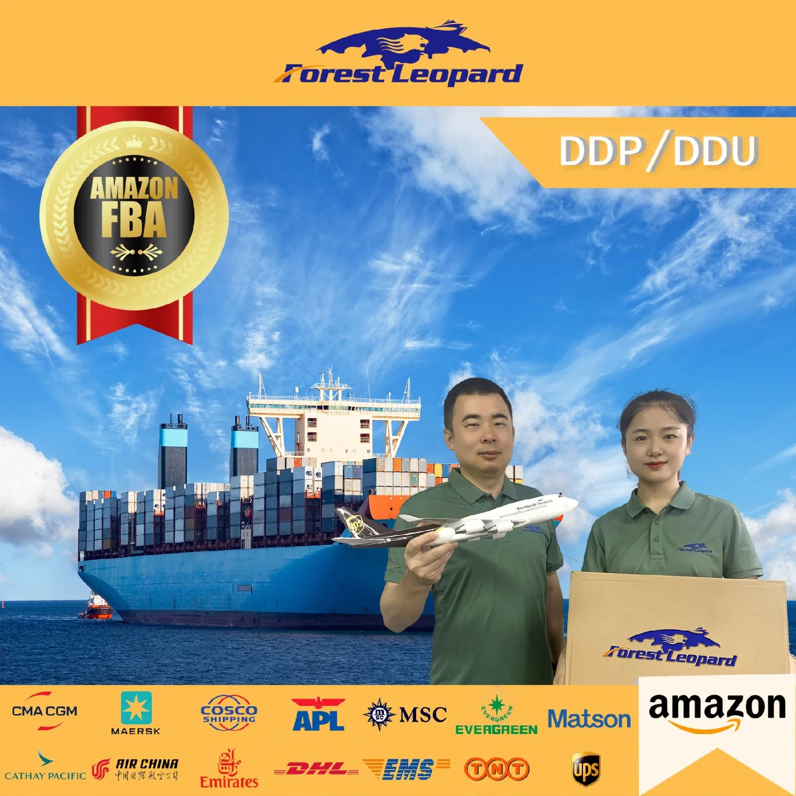 Sea Cargo Freight Forwarder Fba DDP From China Shenzhen Shipping Agents to UK USA Canada France Germany to Door