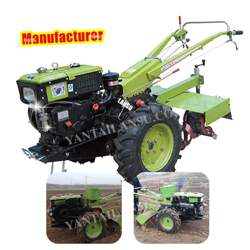 Multi-Function Two Wheel Hand Tractor Farm Hand Walking Power Tiller Tractor