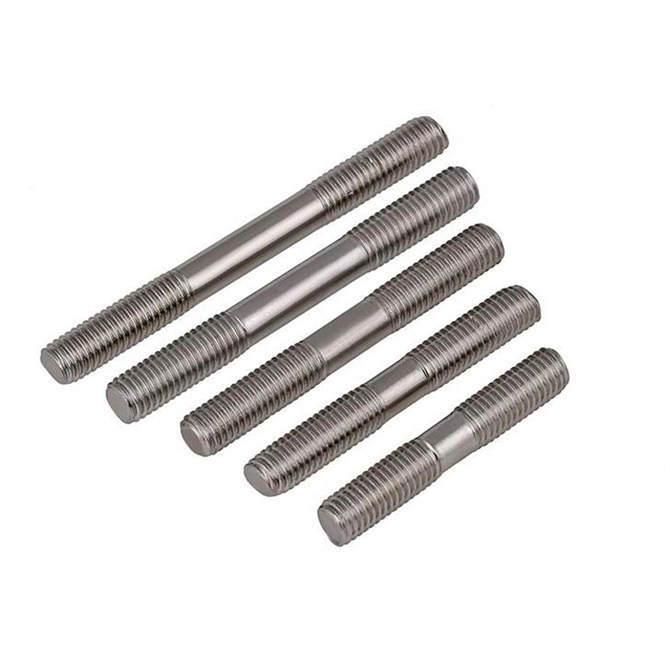 Inconel 718 2.4668 DIN975 DIN976 ASTM A453 660 Gr. a B C D Stud Bolt with Two Nuts