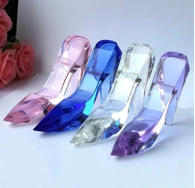 La mode des chaussures de cristal, le verre de l'artisanat des chaussures pour la décoration (KS25108)
