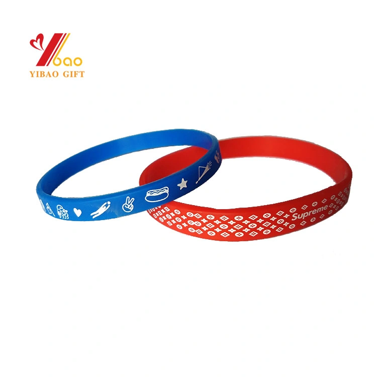 Hot Selling Eco-Friendly Economical Bright-Colored Customized Rubber Fashion Watch Style Debossed Imprint Silicone Wristband Silicone Bracelet (YB-SW-033)