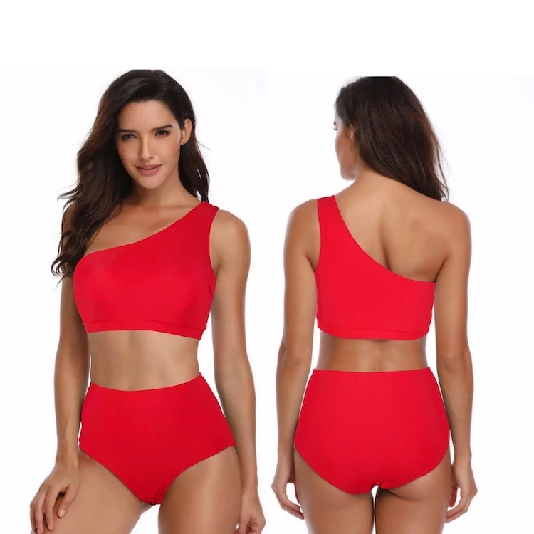 Factory New Asymmetric Design Damen One Shoulder Slimming Badeanzug Bauchkontrolle Einteilige Badeanzüge Mit Hoher Taille Und Palmenstruktur Bedruckt Geteilte Schwimmbekleidung