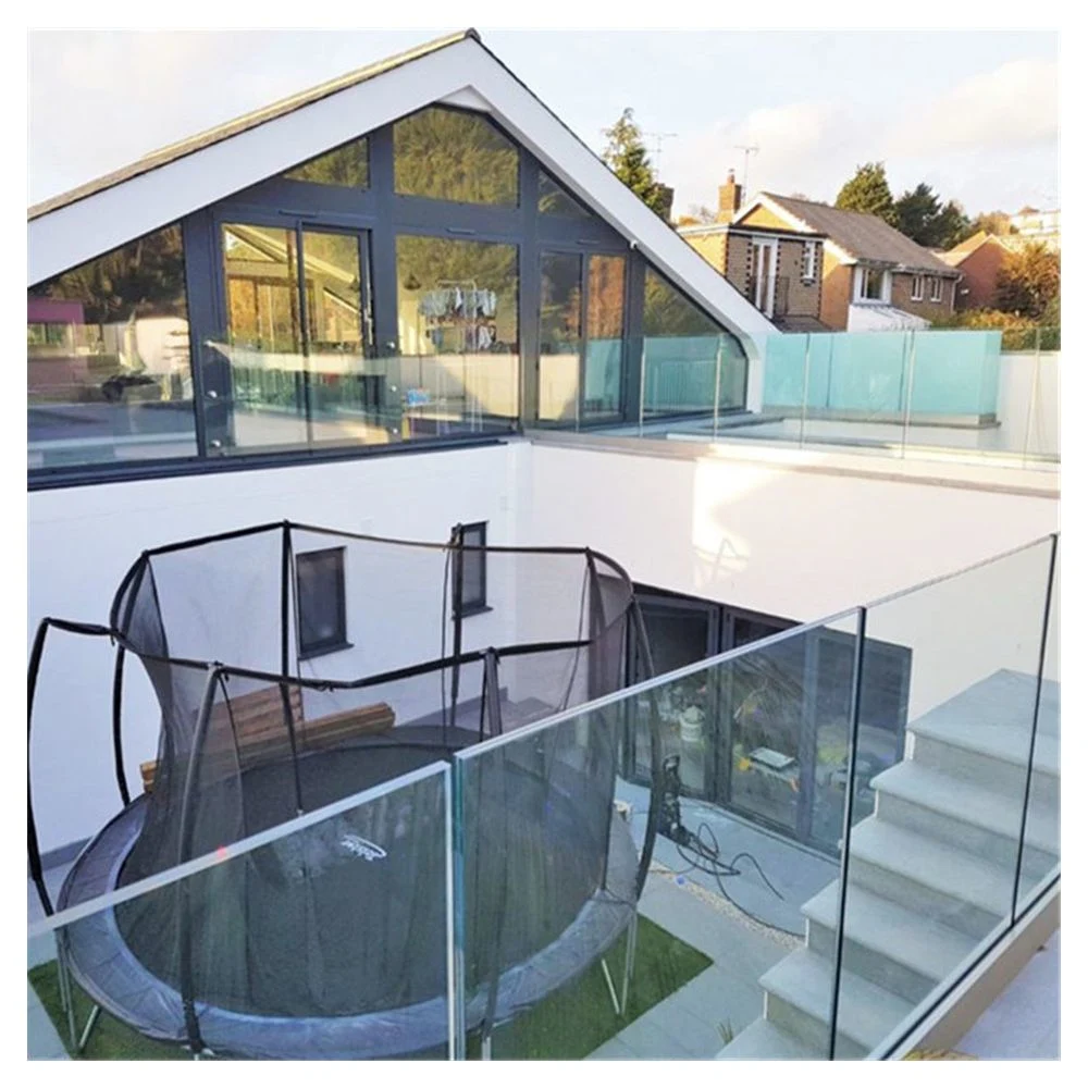 Aluminum U Channel Frameless Glass Balustrade Modern Handrail