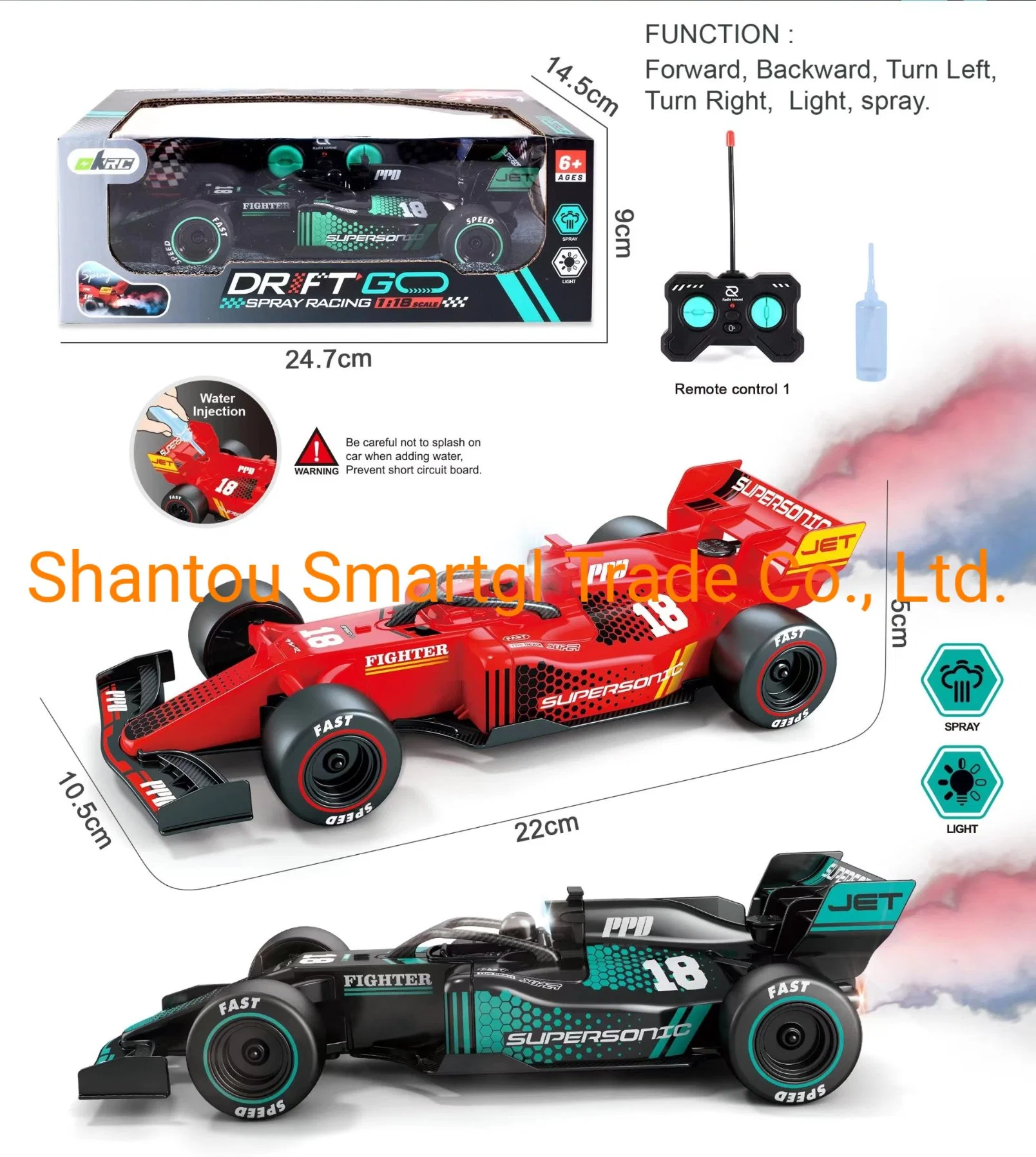 2.4G Remote Control High Speed Spray Car Toy