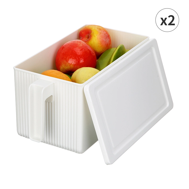 Plastic Storage Container with Handle Stackable Airtight Kitchen Food Storage Organizer Bin for Pantry Freezer