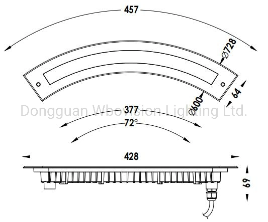 12W IP67 Special Design Arc LED Underground Light with Mounted Sleeve