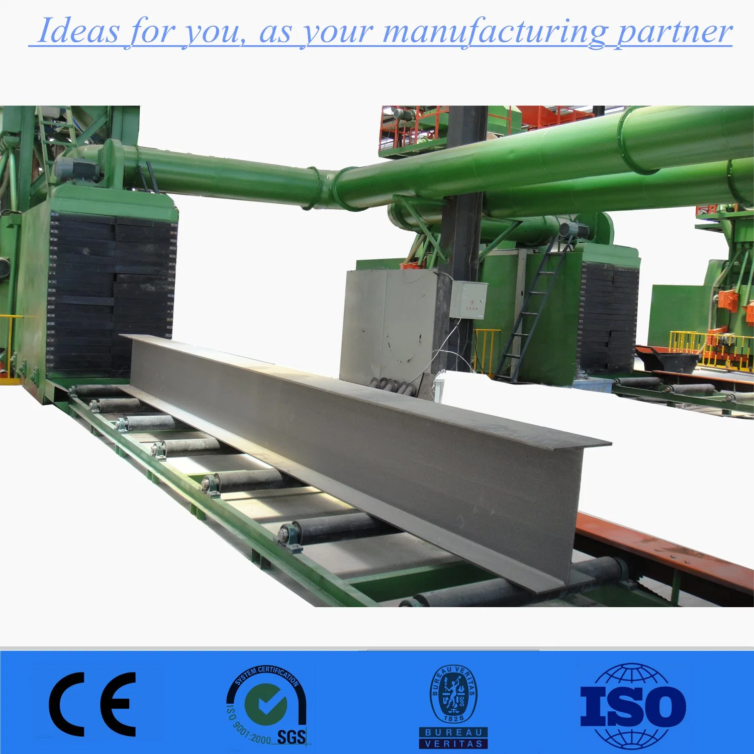 Steel Section Beam Roller Conveyor Shot Blast Cleaning Machine/Equipment/Abrator Manufacturer