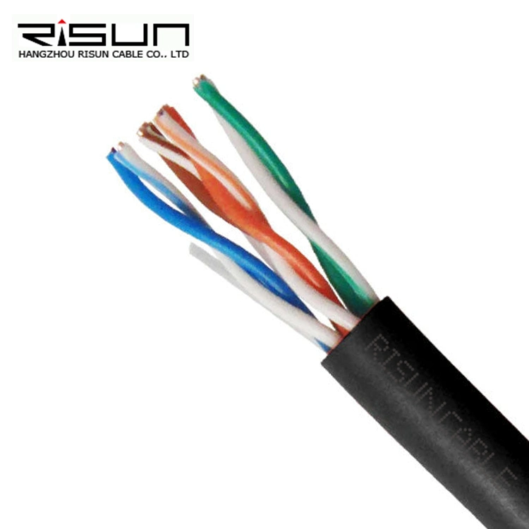 Cable de red Ethernet LAN de par trenzado de 4 pares PVC/PE/LSZH Cat5/Cat5e Para interiores y exteriores