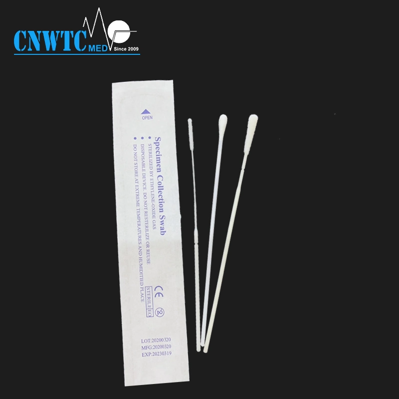 Plastic Stick Nylon Flocked Saliva DNA Sample Collection Sterile Throat Swab Sampling Swab Virus Sample Collection Kit