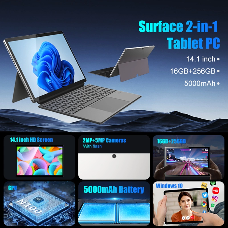 10 Inch Surface WiFi Plastic Wins 2 in 1 Tablet PC with Leather Stand Cover Case Unlocked Pad