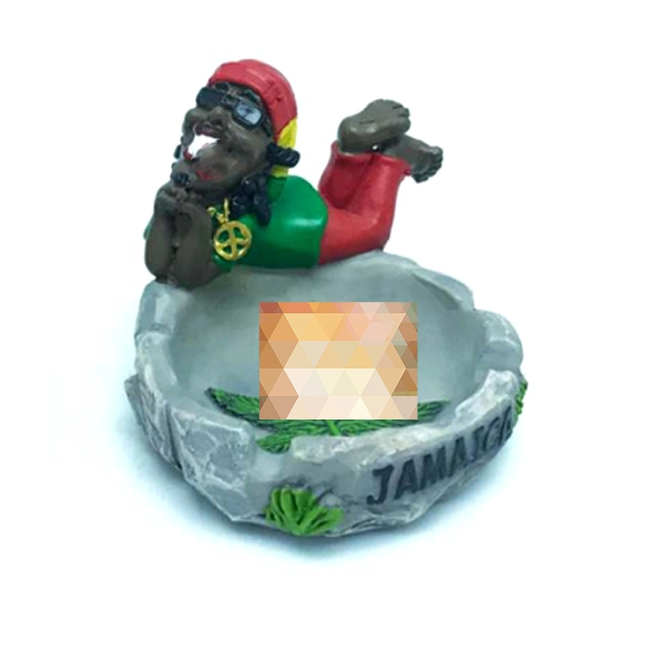 Wholesale/Supplier Custom Mosaic Design Resin Jamaican Man Rasta Standing Ashtray