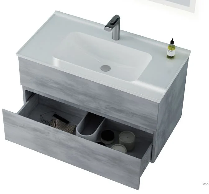 Custom Design Bathroom Cabinets Solid Wood Shaped Modern Bathroom Vanity