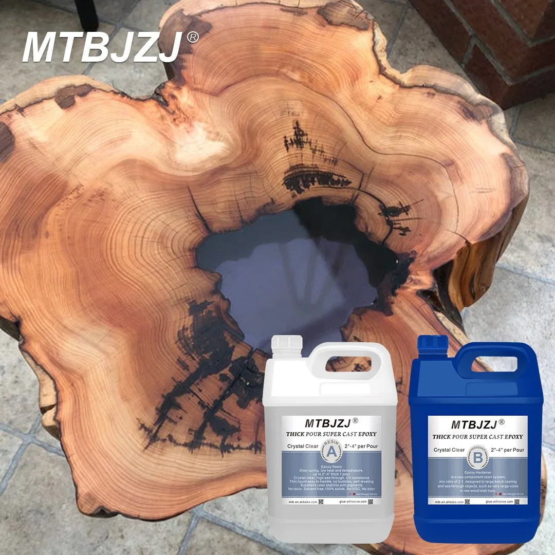 La resina Epoxy ab 10kg+5kg Liquid Crystal Clear para trabajar la madera de árbol Tble Café