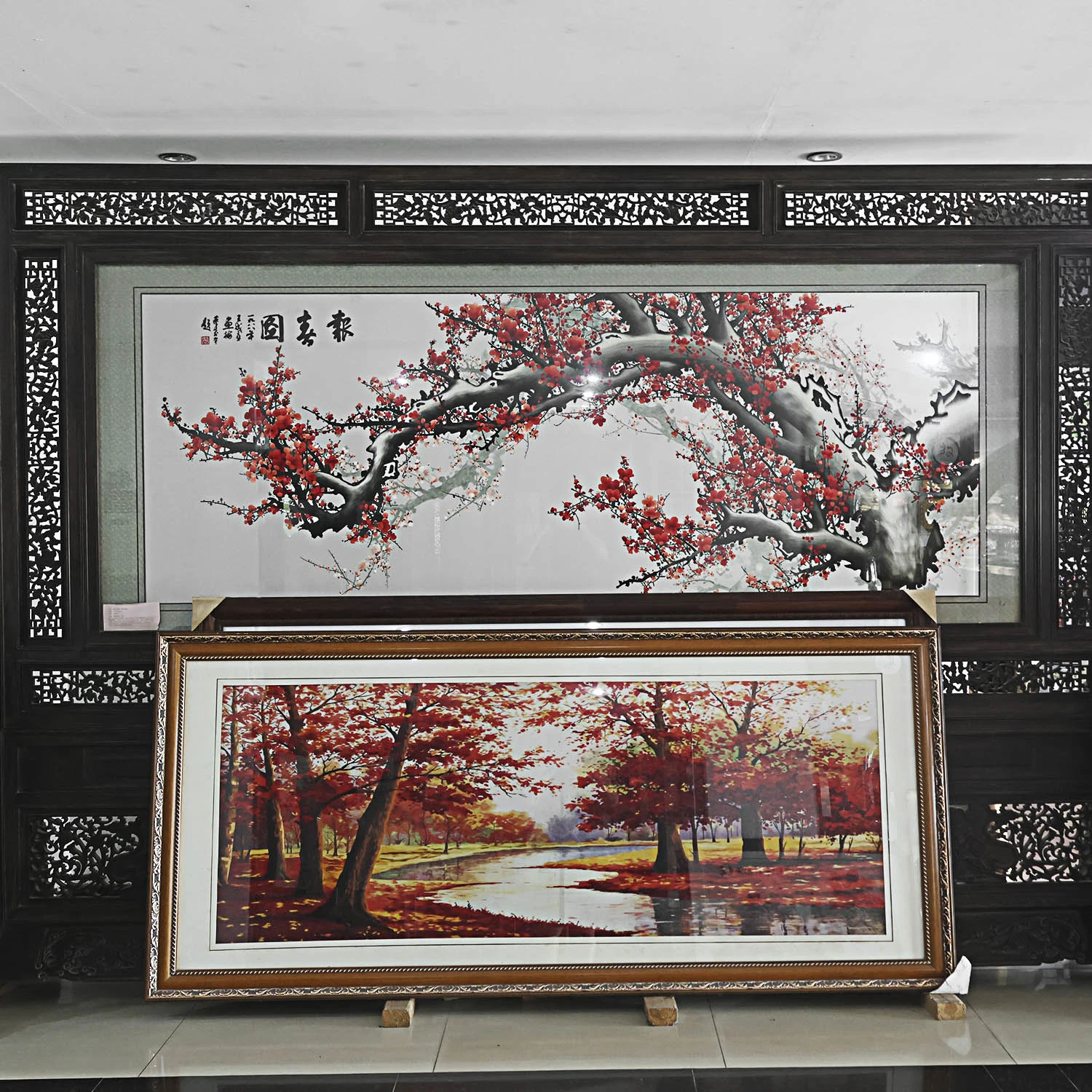 Hunan Embroidery Double Sided Embroidery Decoration Pure Handmade Embroidery Finished Home Decoration Set New Year's Day and New Year's Gift