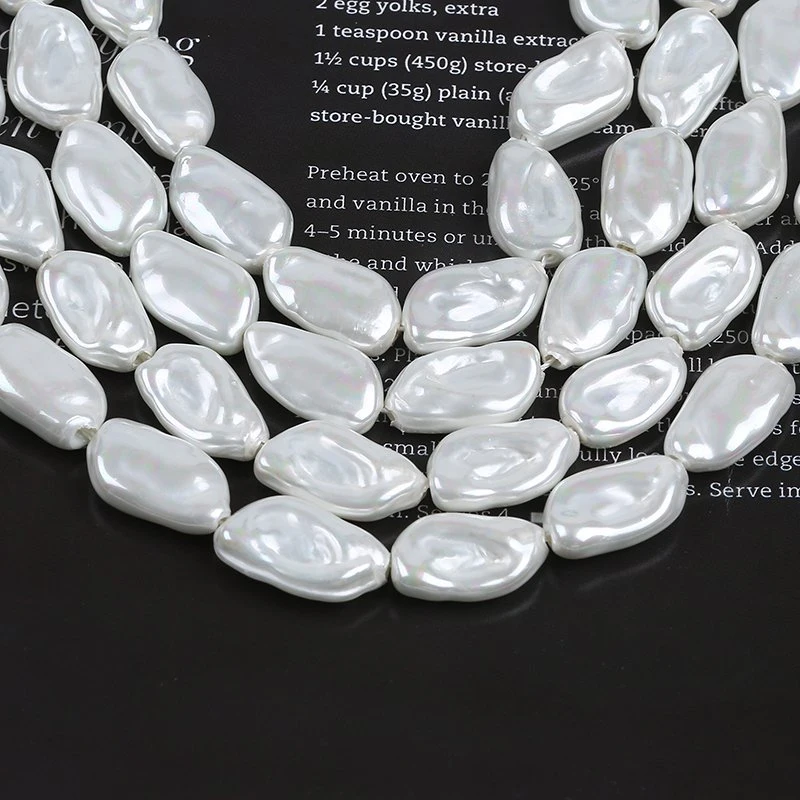 White Mother of Pearl Keshi Loose Shell Beads Strands Jewelry Accessory