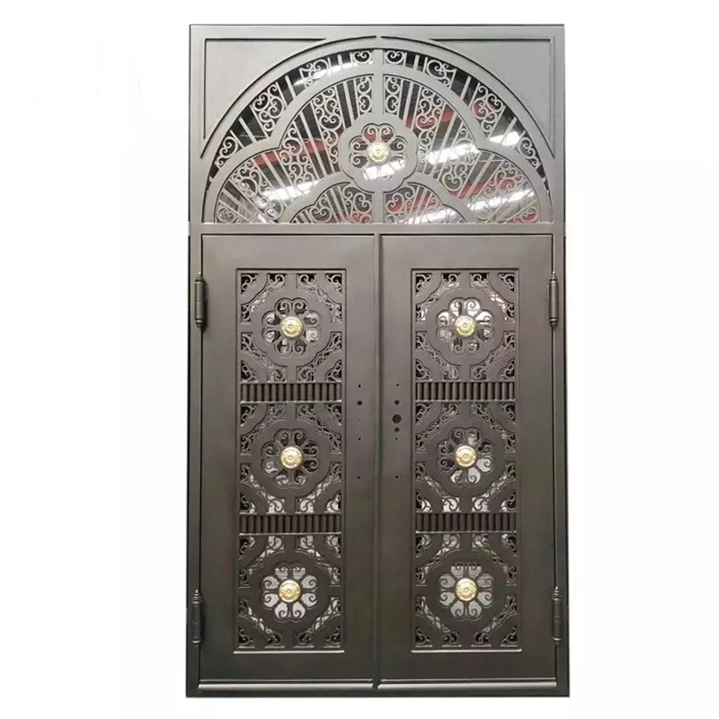 Excellent Quality Main Accept OEM /ODM Square Wrought Iron Door Double Exterior Iron Entrance Door