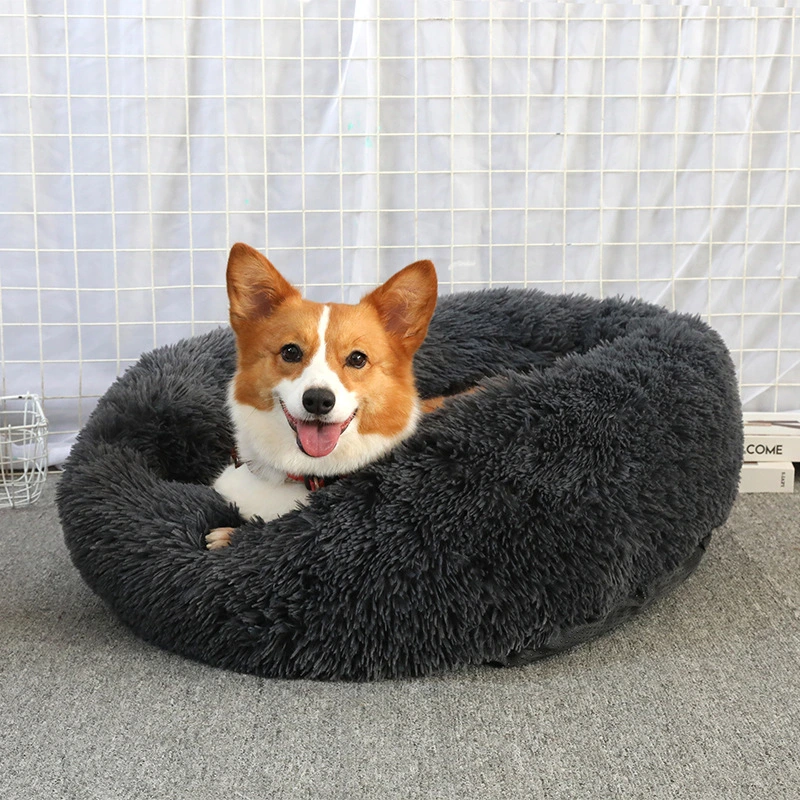 Custom Size Color Long Fluffy Detachable Washable Cat Dog Anti Slip Pet Bed for Sale