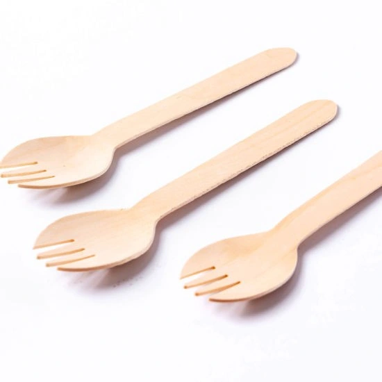 Eco-Friendly Promotional 140mm Disposable Bread Toast Small Wood Knife Spork