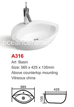 Unregelmäßige Art Basin Keramik Lavabo (Nr. A316) Sanitärkeramik