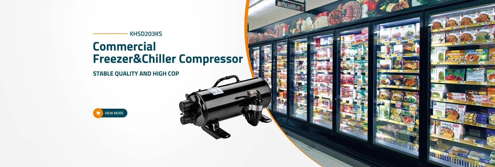 Boyard R404A Freezer Comercial Showcase compresor de refrigeración