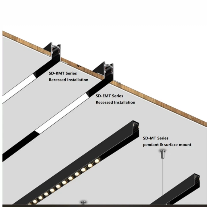 48V 35mm Embedec Magnetic Magnet Lighting Track Rail Light System