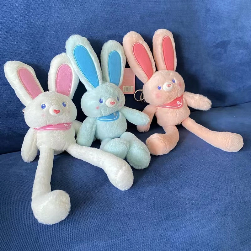 Lapin en peluche personnalisé lapin en peluche oreilles de traction porte-clés