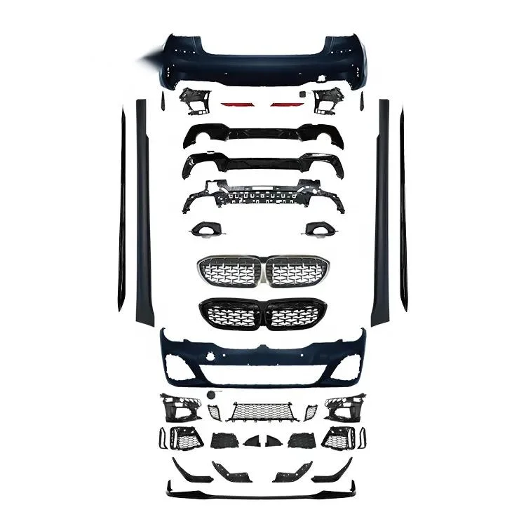 Auto Autoteile für BMW 3 Serie G20 geändert zu M-Tech Body Kit 2019-2021 Frontbumper mit Grill-Baugruppe MTECH Seitenschürzen