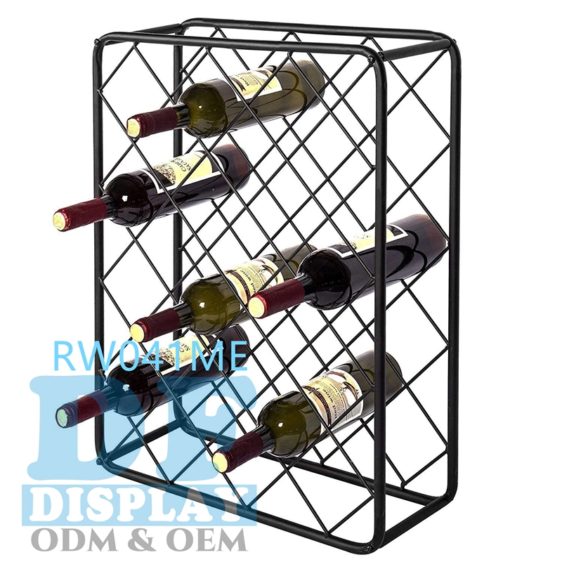 Metal Tabletop 24-Bottle Rectangular Wine Bottle Display Rack Wine Bottle Holder Wine Display Stand Wine Rack