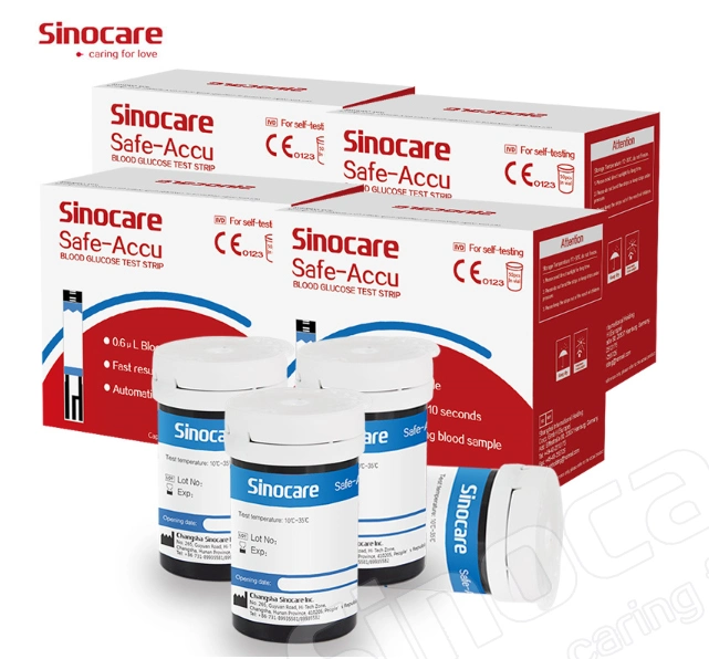 Sinocare Blood Glucose Meter Medical Glucometer Monitor Digital Blood Glucose Meter Diabetes Glucose Test Strips (CE, ISO Approval)