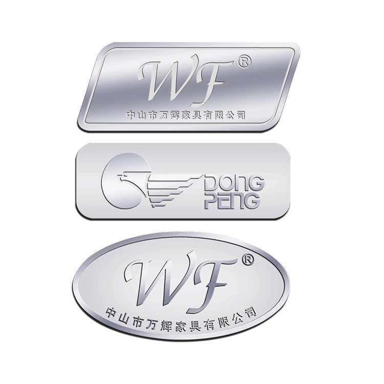 Custom Design Company Aluminum Logo Name Pin Tag Furniture Kitchen Door Fashion Clothing Handbag Product Metal Label