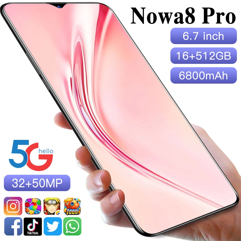 Factory Wholesale/Supplier Huwei Nowa 8 PRO 5g Mobile Phone 512 GB 16 GB RAM GSM Unlocked Global Version Smartphone