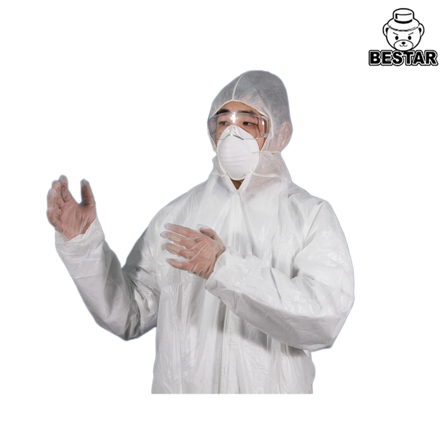 Waterprood Spp+PE Disposable Coveralls with Hood