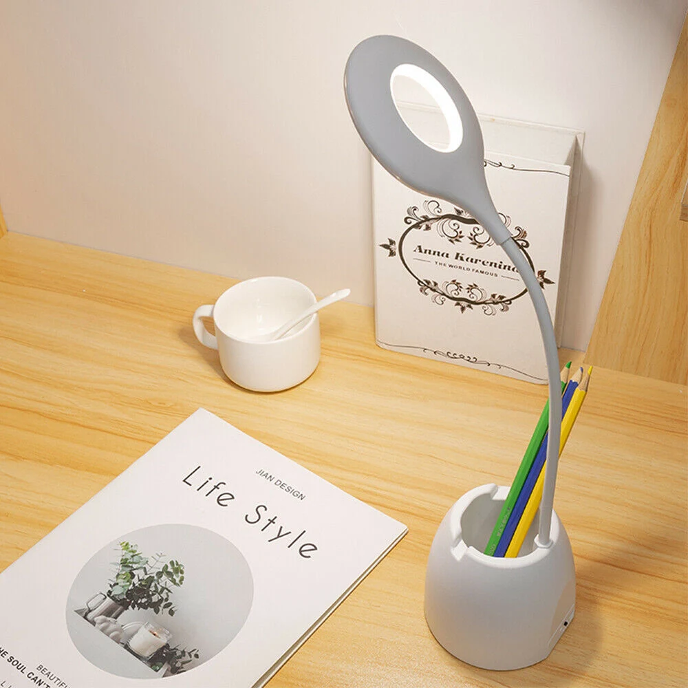 Dimmable LED Desk Lamp Table Beside Reading Light Touch Sensor USB Rechargeable