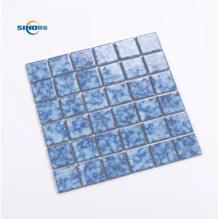 Mezcla de azul de la muestra libre Piscina mosaicos iridiscentes de porcelana Mosaico en 3D de mosaicos de cerámica azul de cristal