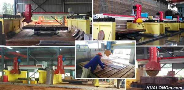 Hualong Machinery Hlsq-700 Granit Marmor Slab Schneidemaschine Brücke Stein Säge mit Kipptisch Kopf Drehkippkran zum Verkauf