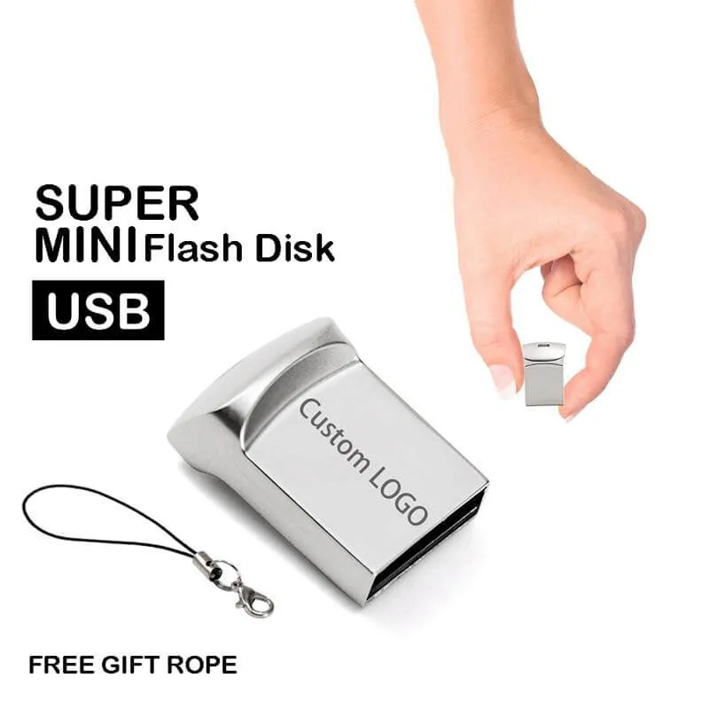 Mini Metal USB Flash Drives 2.0 Logo Customized Available