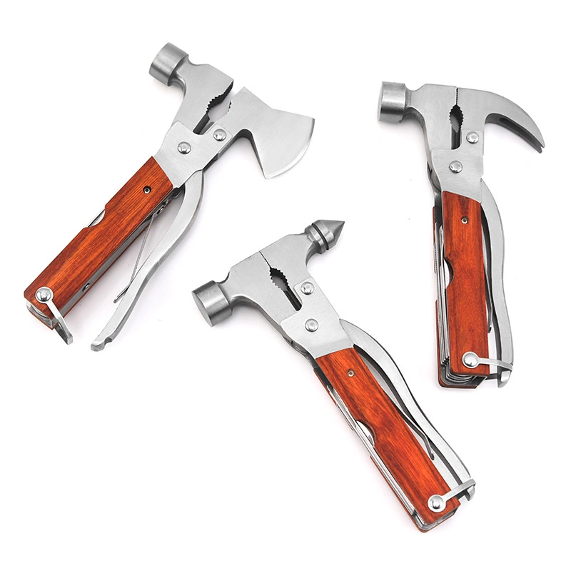 New Design Camping Outdoor Packing Hiking Multi Function Combination Tool Pliers Screwdriver Knife Hammer