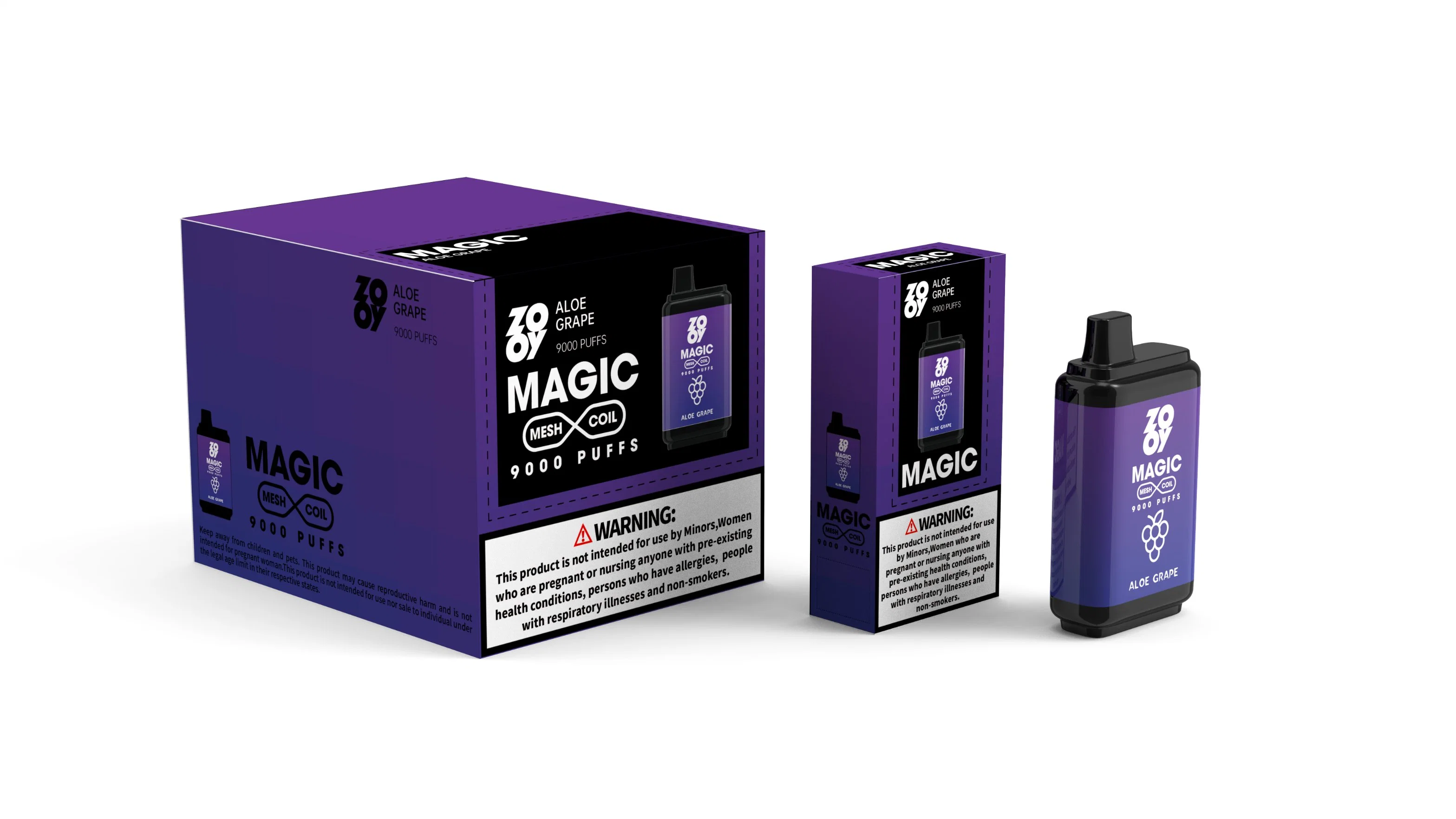 Puff VAPE Zoy Magic 9000 Puffs desechable VAPE Puff 9K 650mAh batería recargable Control de flujo de aire 16ml Prefilled Cart Puffbar 0% 5% 2% vaina de pañal