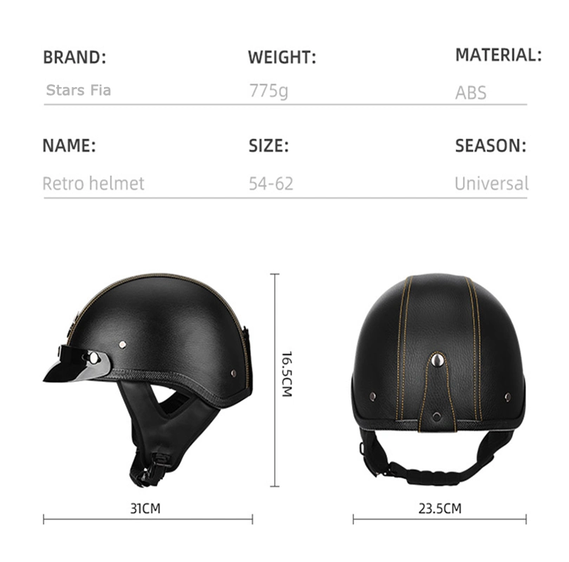 Custom Motorcycle Helmets Half Face ABS Unisex Retro Motor Bike Helmets Classic Helmet Motorcycle