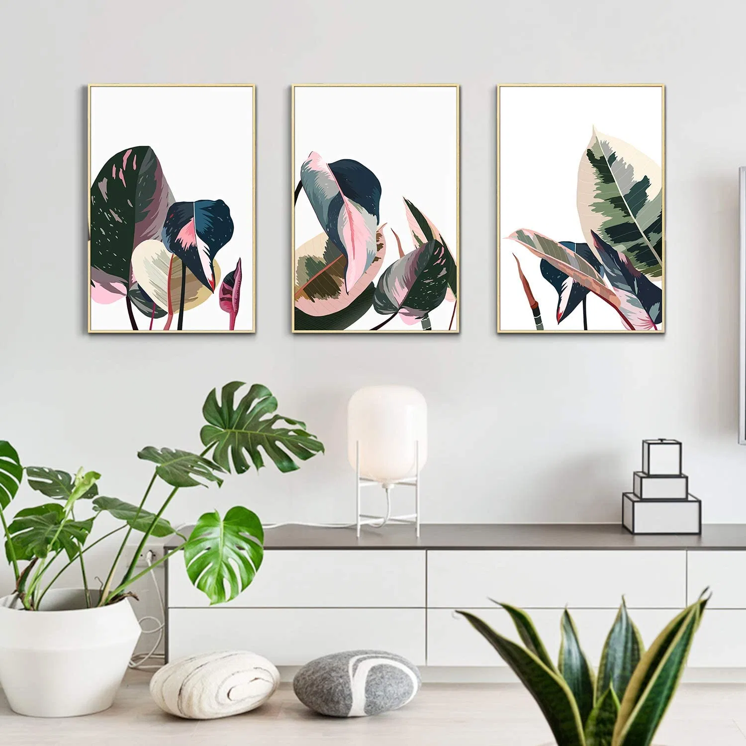 Abstract Plant Leaves Picture Wall Poster Modern Style Canvas Print Painting Art Aisle Living Room Unique Decoration