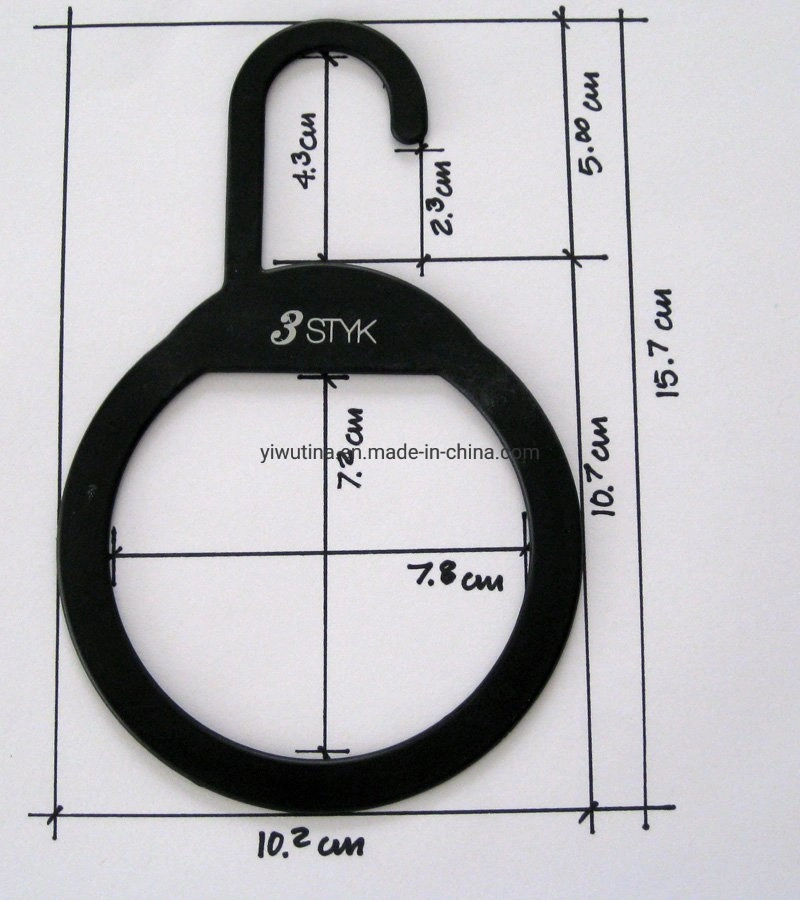 Scarf Mini Black Plastic Hanger Hook with Silk Screen Logo