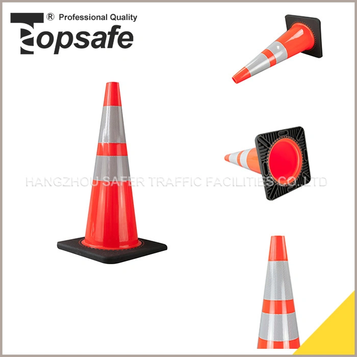 Red Color PVC Road Safety Cone/Reflective PVC Cone/Reflective PVC Traffic Cone