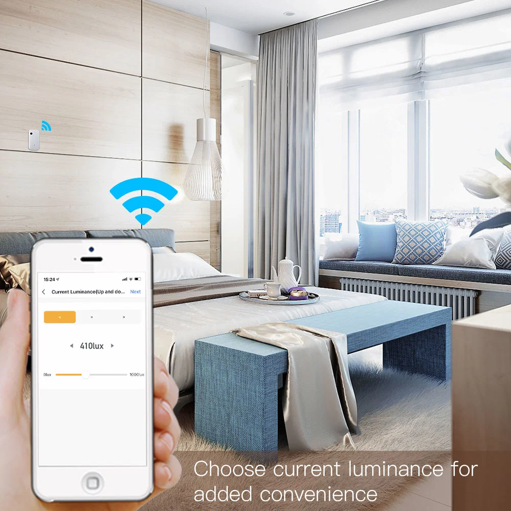 WiFi Smart Lichtsensor Beleuchtung Beleuchtung Sensor Detektor zu Ai Automation 1000lux 12V Max Tuya Smart Life APP Drahtlose Fernbedienung Control Moes Alexa