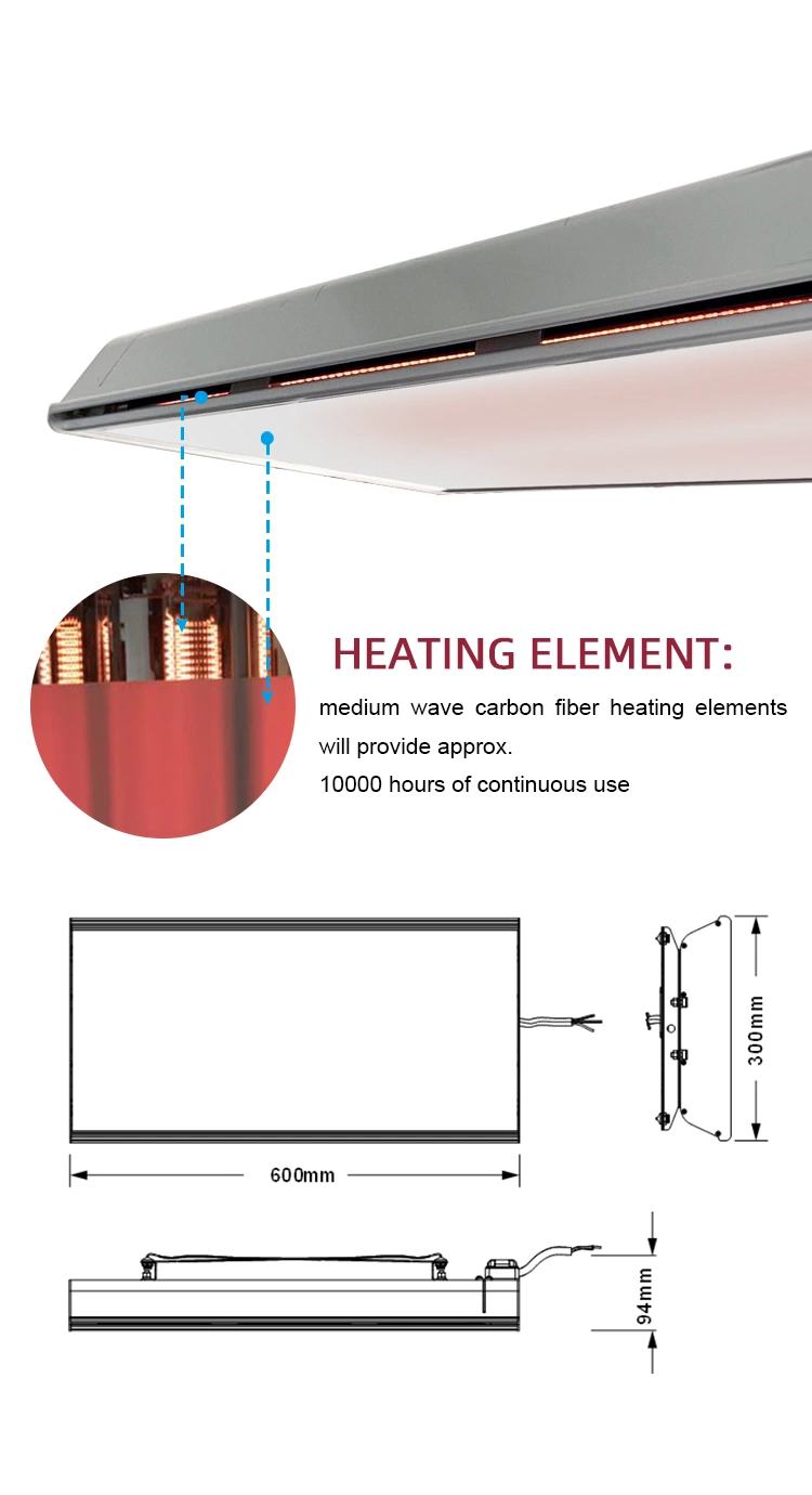 Wasserdichter IP65 Schnellheizung Badezimmer Infrarot Radiant Heizung