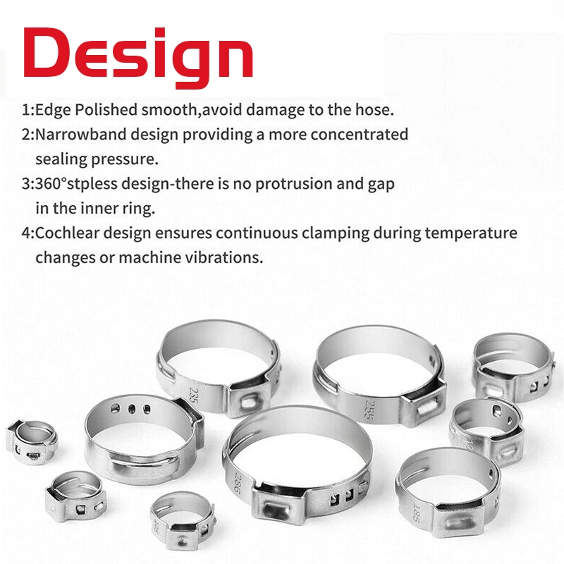 Одним ухом из нержавеющей стали 201 304 316 5 мм 7 мм Ширина полосы бесступенчатой Car воздуха из гидросистемы зажима шланга