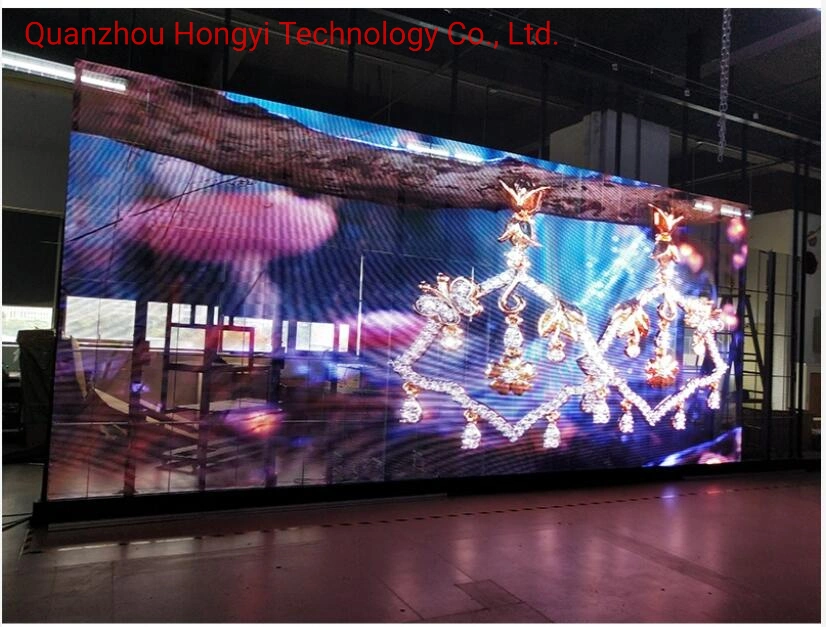 A Todo Color fabricante ver a través de Display p10.4 Transparente LED de alquiler de video wall para interior/exterior semi