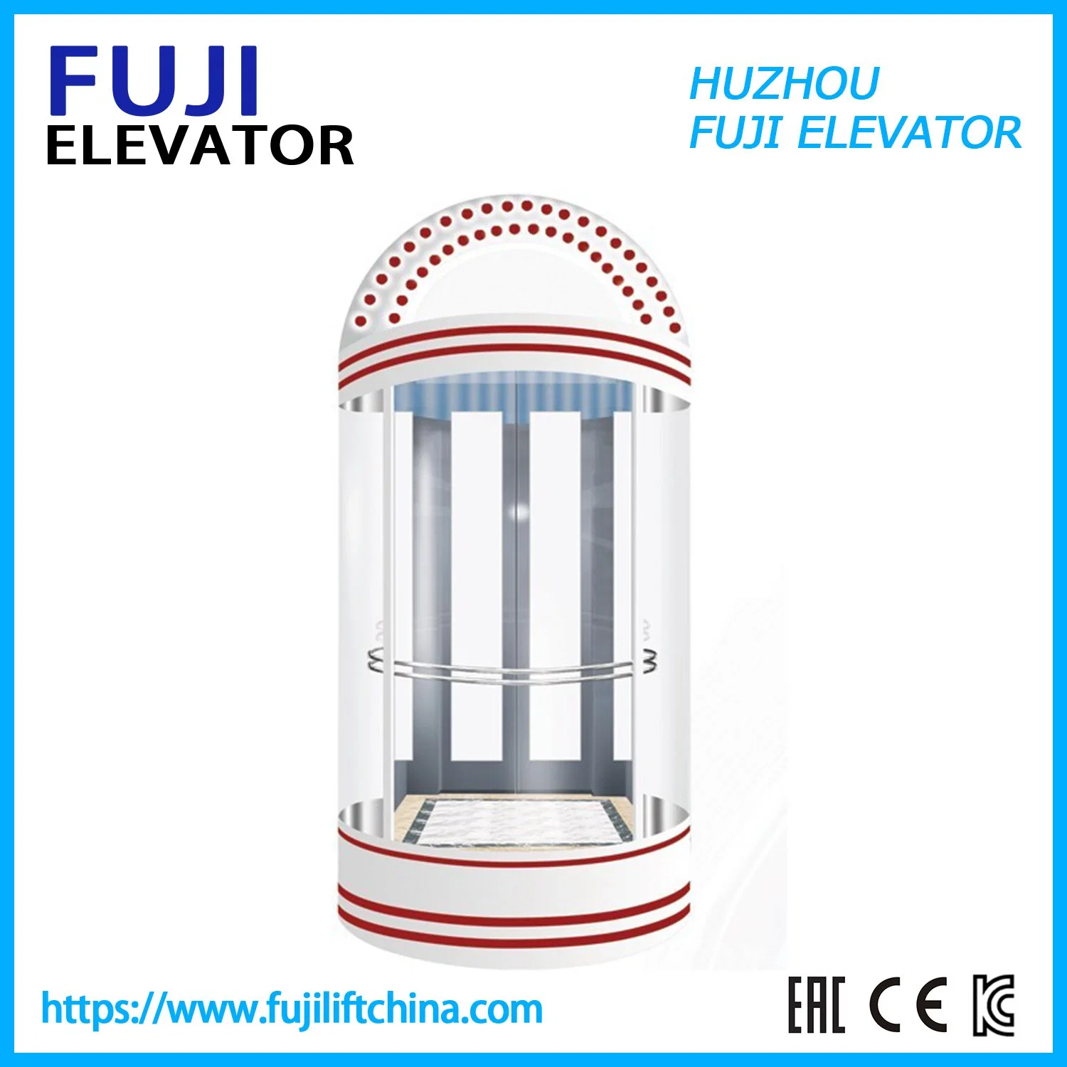 Square Type Semi-Circle Aodepu Safety Parts Vvvf Control Panoramic Passenger Villa Elevator