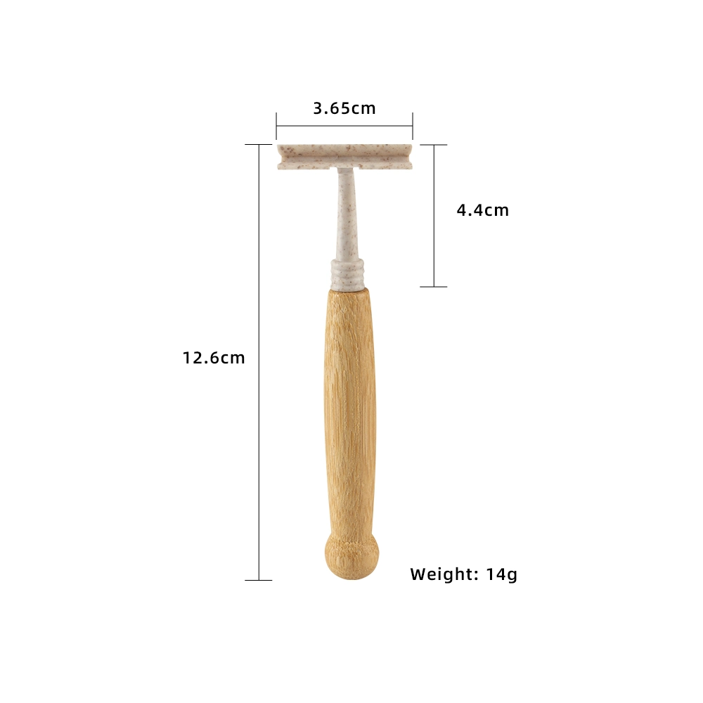 Hotel Use Bamboo Handle 2 Blade Disposable Razor Biodegradable Wheat Straw Razors