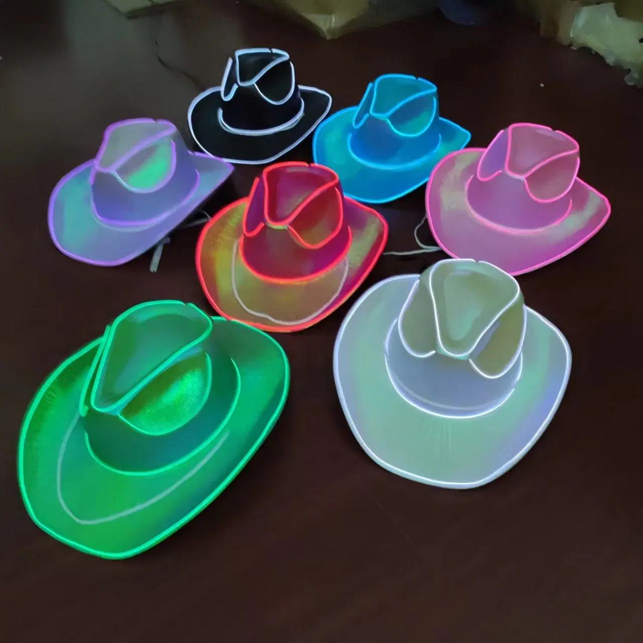 Flashing Neon LED Light up Cowboy Hat Adult Cowboy Halloween Christmas Decoration